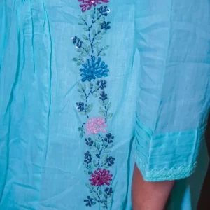 Women Cotton Blue Frok