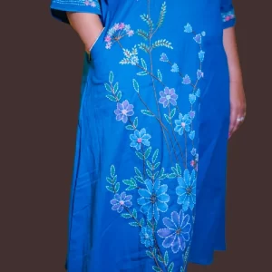 Women Cotton Dark Blue Dress