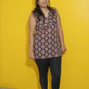 Women Printed Black Tops