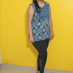 Women Printed Blue Tops