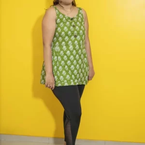 Women Printed Green Tops