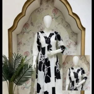Pure Cotton Designer Black And White Co-Ord Suite