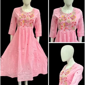Women Fit and Flare Peach Dress